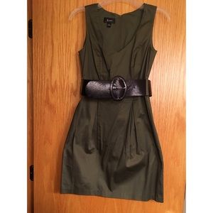 Green dress with belt